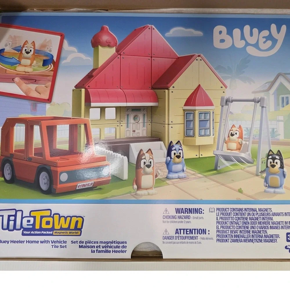 Bluey TileTown Heeler Home with Vehicle Tile Set Multicolor New 82083